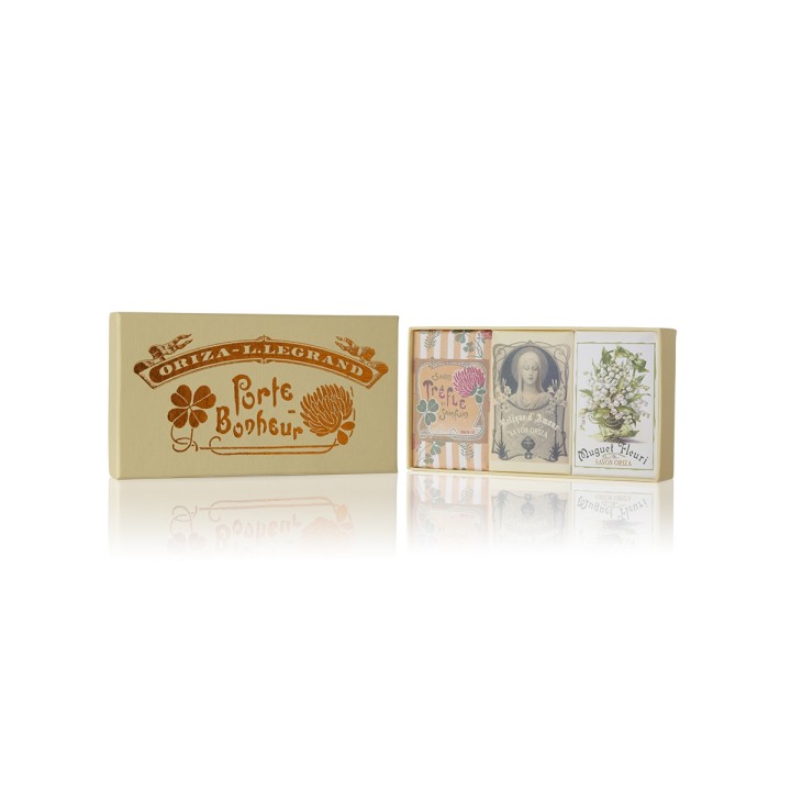 Coffret Porte-Bonheur est composé des 3 savons parfumés I Oriza L. Legrand